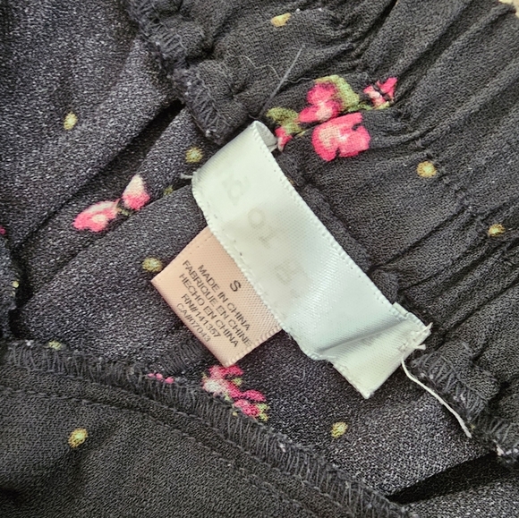 Band Of Gypsies Size Small Floral Black Wide-Leg Pants - Picture 2 of 4